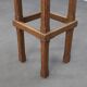 Pair of Dutch Art Deco oak bar stools with upholstered seats, 1930s