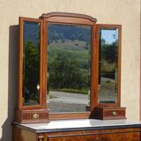 Ancien miroir triptyque en chêne