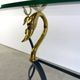 Hollywood regency brass swan console, 1980s