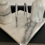 Vintage white marble table server