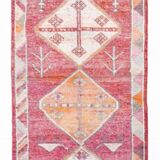 Rare Couloir Vintage Anatolie | Rose & Saumon Tones Runner Rug, 90x370 Cm