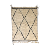 Moroccan Berber carpet Beni Ouarain with black diamonds engraved 1.55x1.21m