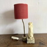 Alabaster horse head lamp, Italy