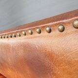 Vintage studded leather club sofa 50/60
