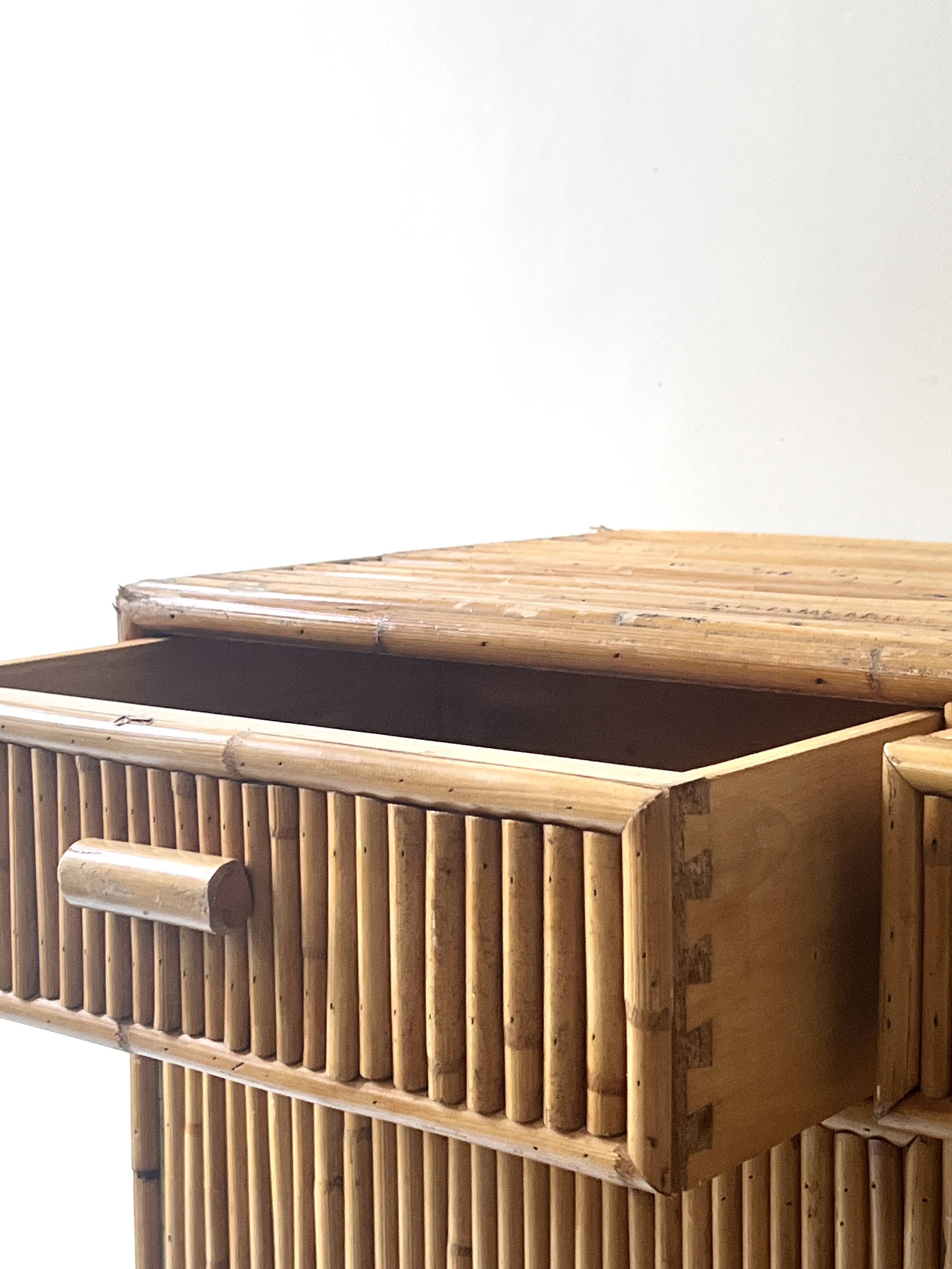 Vintage bamboo sideboard, Italy 1970