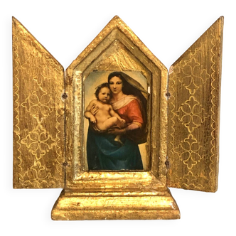 Altarpiece icon gilded wood