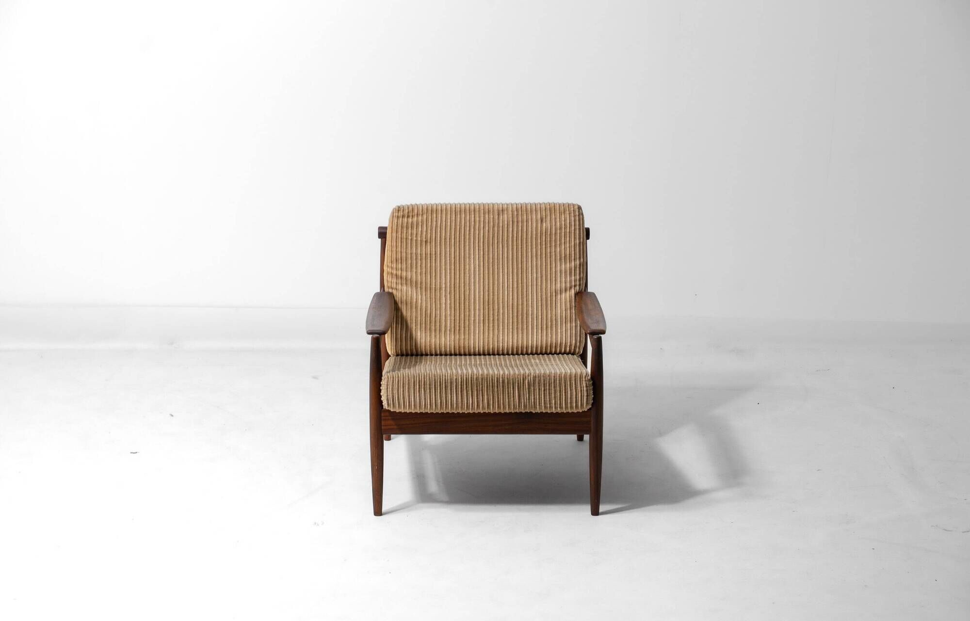 Danish lounge chair in teak and corduroy, 1960s