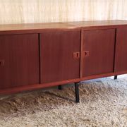 Modernist enfilade in teak by René-Jean Caillette for Charron - mid 20th century.
