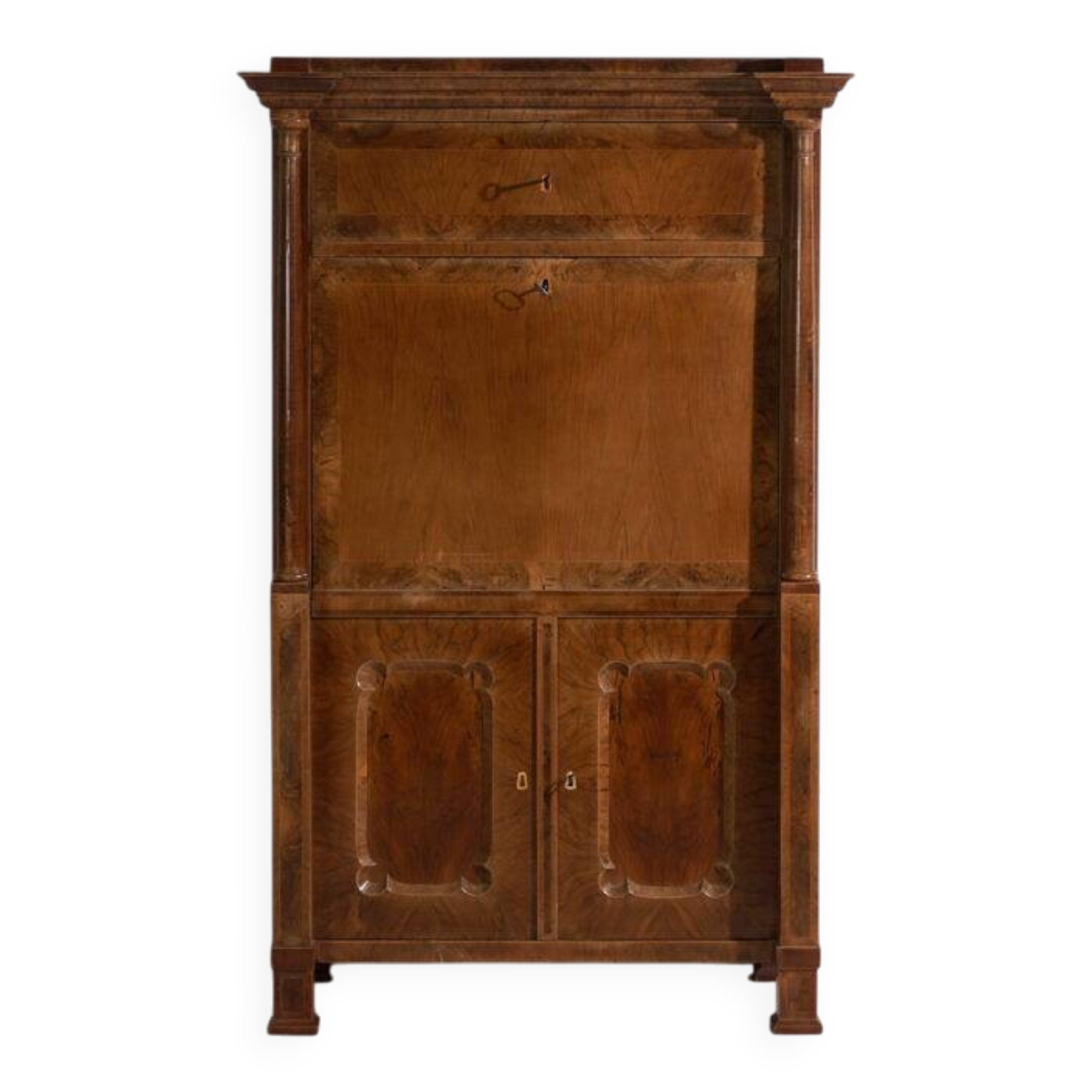 Antique Biedermeier walnut secretary – Austria, circa 1840