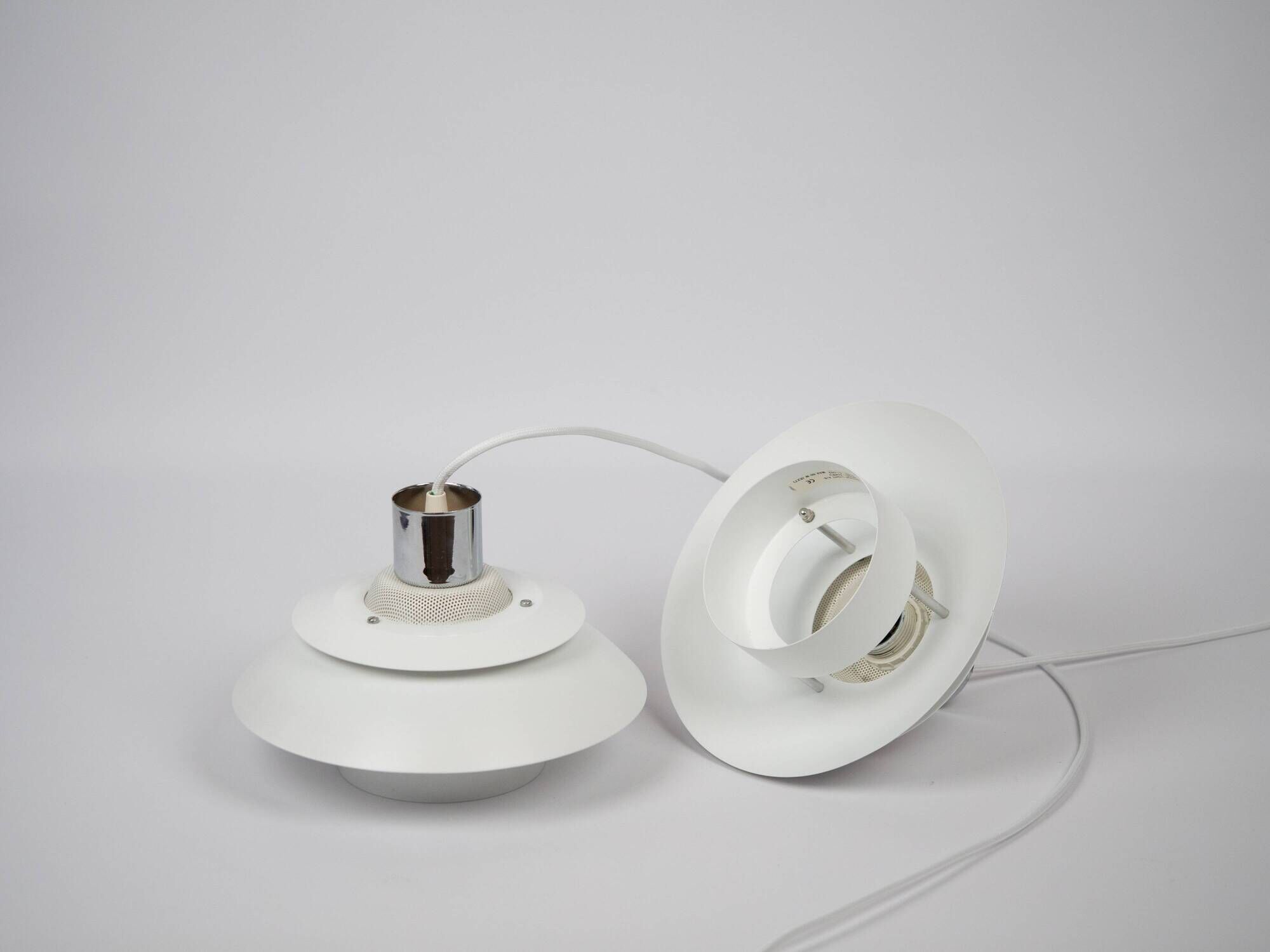 Pair of 2 Danish vintage pendant lamps Korfu by Design Light, 1980s