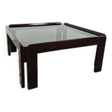 Vintage coffee table by Afra and Tobia Scarpa for Cassina with smoked glass
