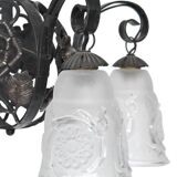 Art Deco wrought iron chandelier