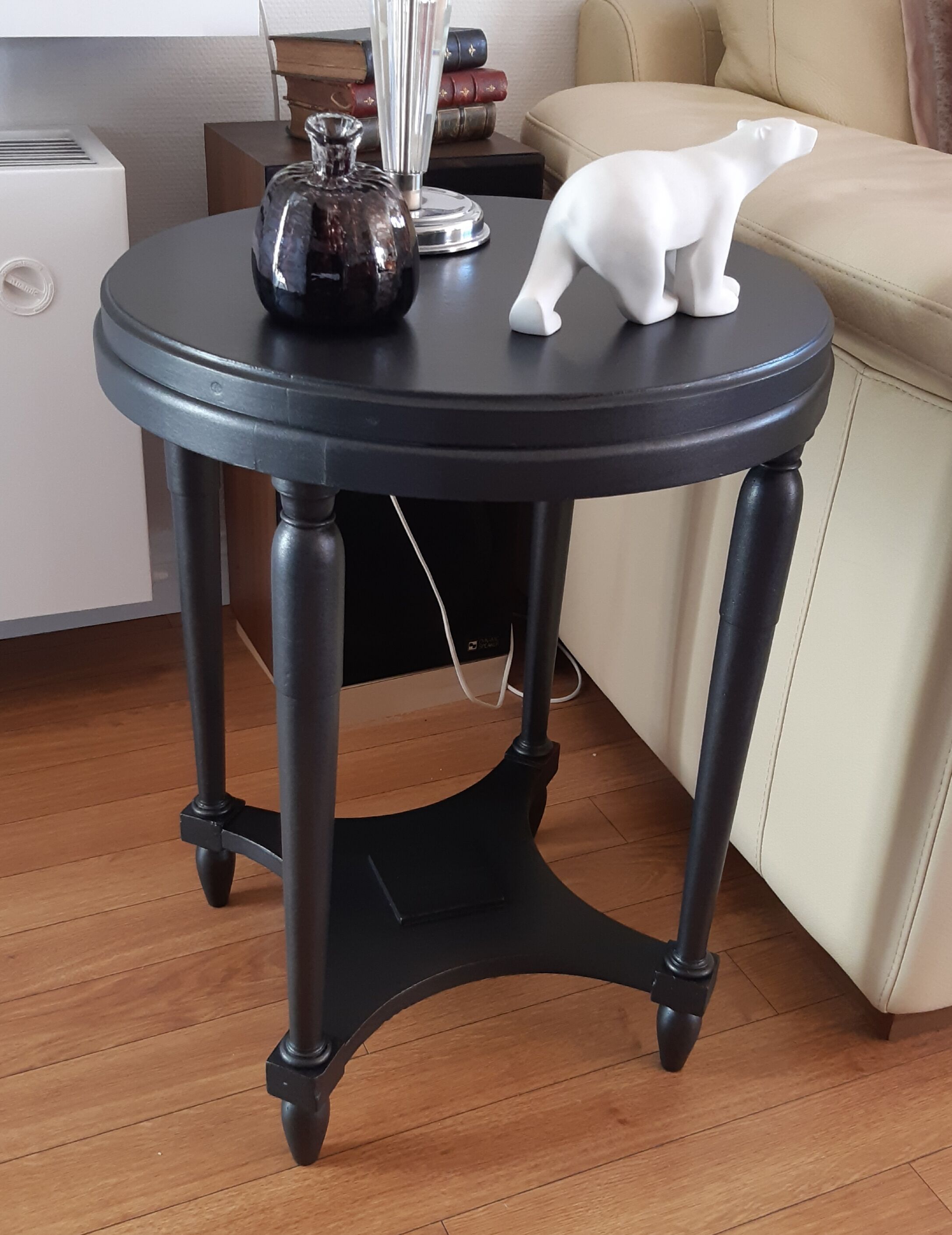 "Black steel" tea table, art deco 1920