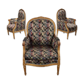 Antique neoclassical armchairs in carved wood, 19th century