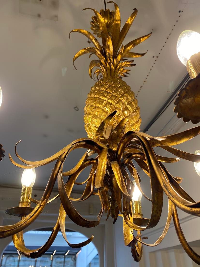 Pineapple chandelier 1940 Hollywood Regency