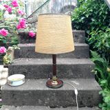 Desk lamp with wicker shade, 1970