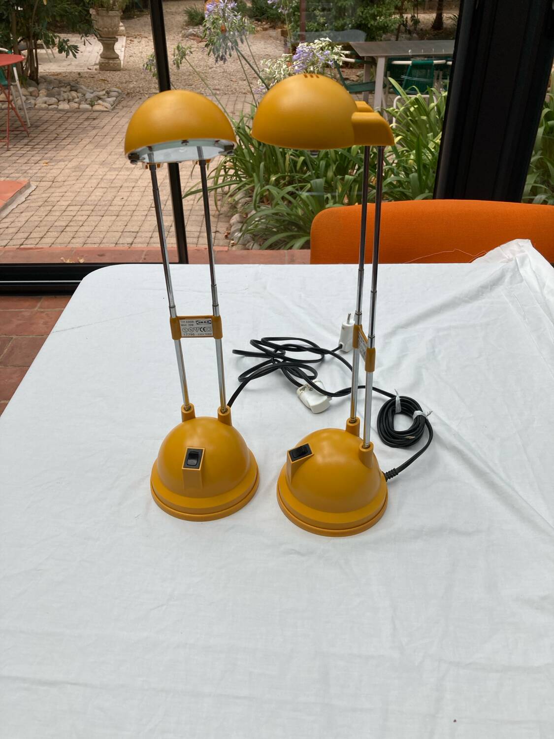 Lot 2 telescopic desk or bedside lamp, IKEA, 1990