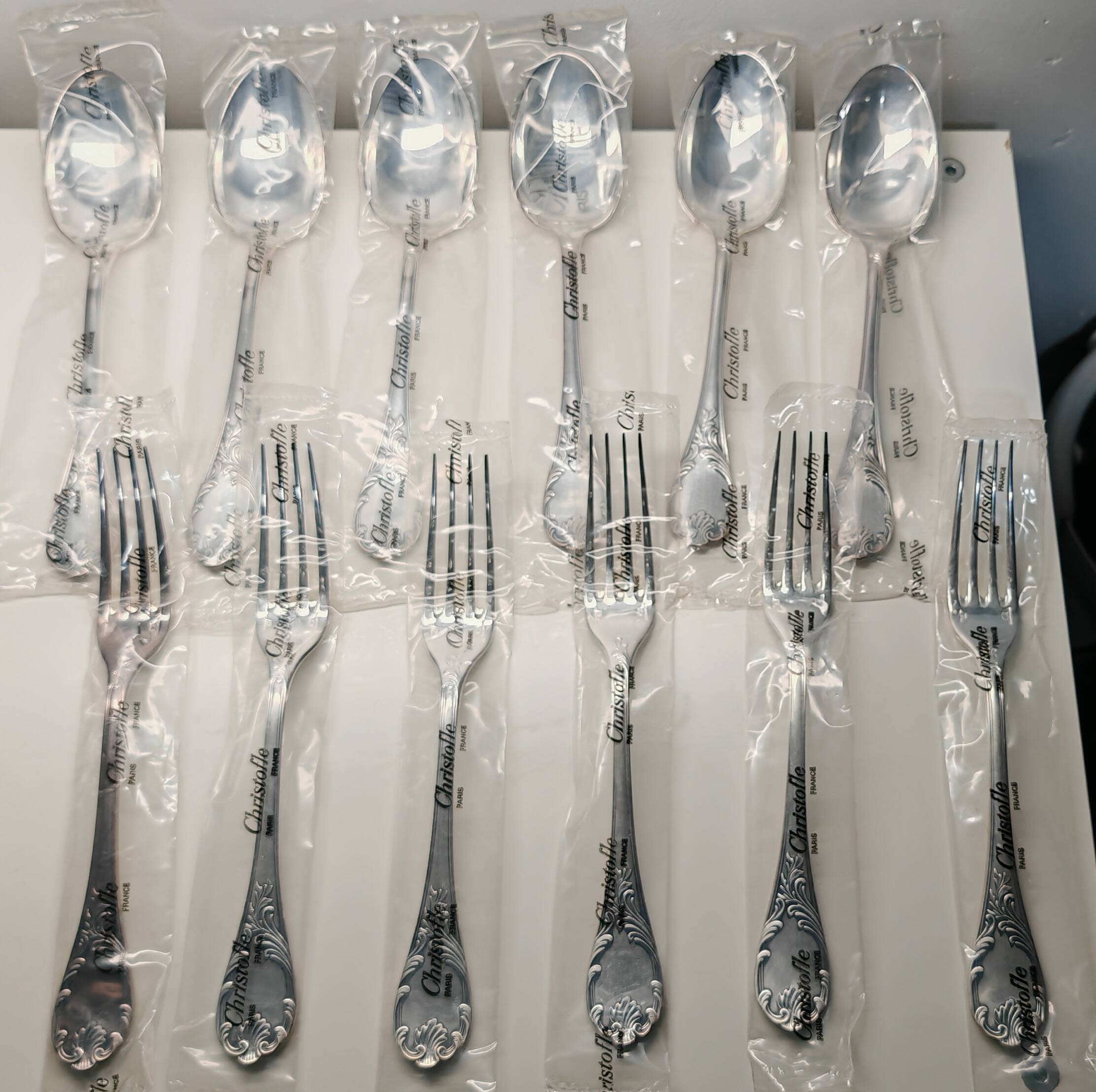 Christofle Marly cutlery set (6 forks + 6 soup spoons)