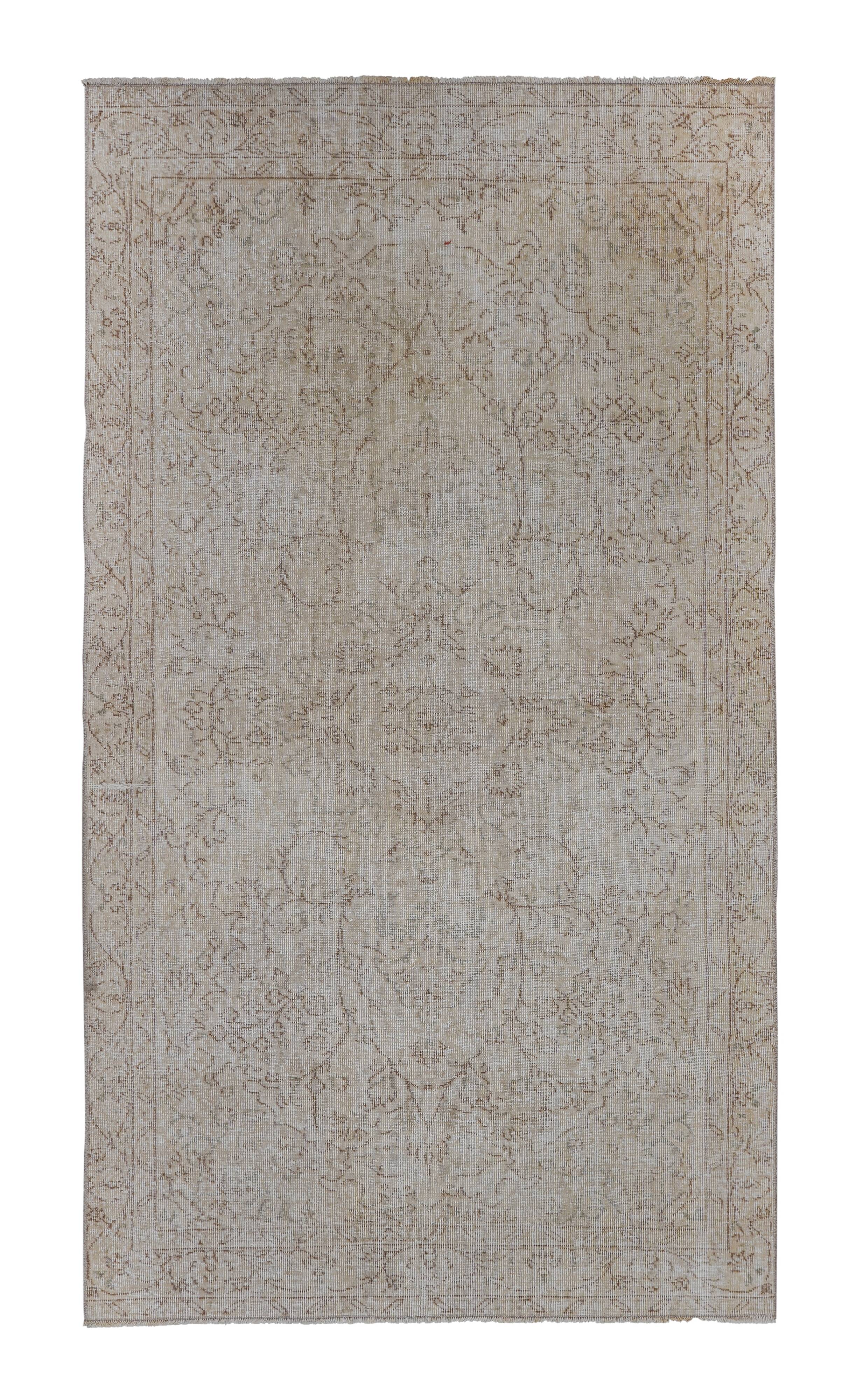 Vintage Turkish Oushak Handwoven Rug 144x265 cm