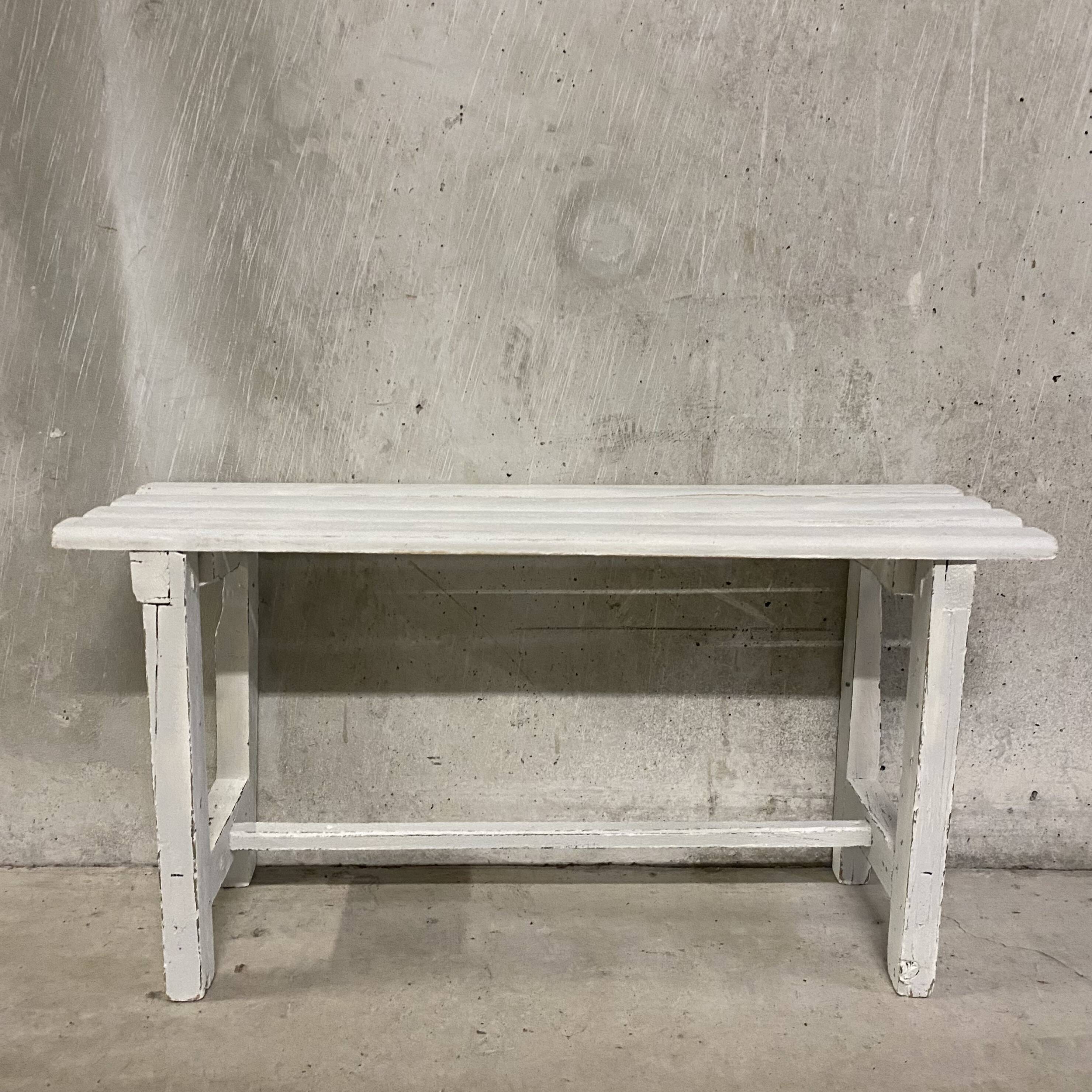 Weathered wooden bench