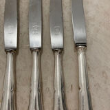 Set of 8 cheese knives in silver metal