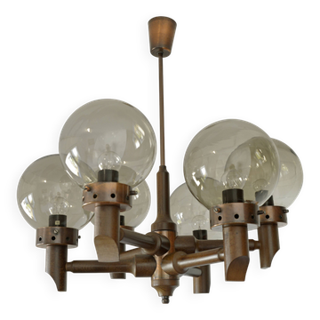 Vintage rustic chandelier wooden hanging lamp medieval style pendant light