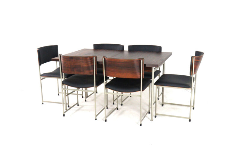 Pastoe SM08 dining table + 6 chairs - dutch design - mid century modern