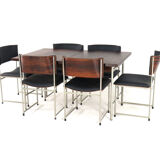 Pastoe SM08 dining table + 6 chairs - dutch design - mid century modern