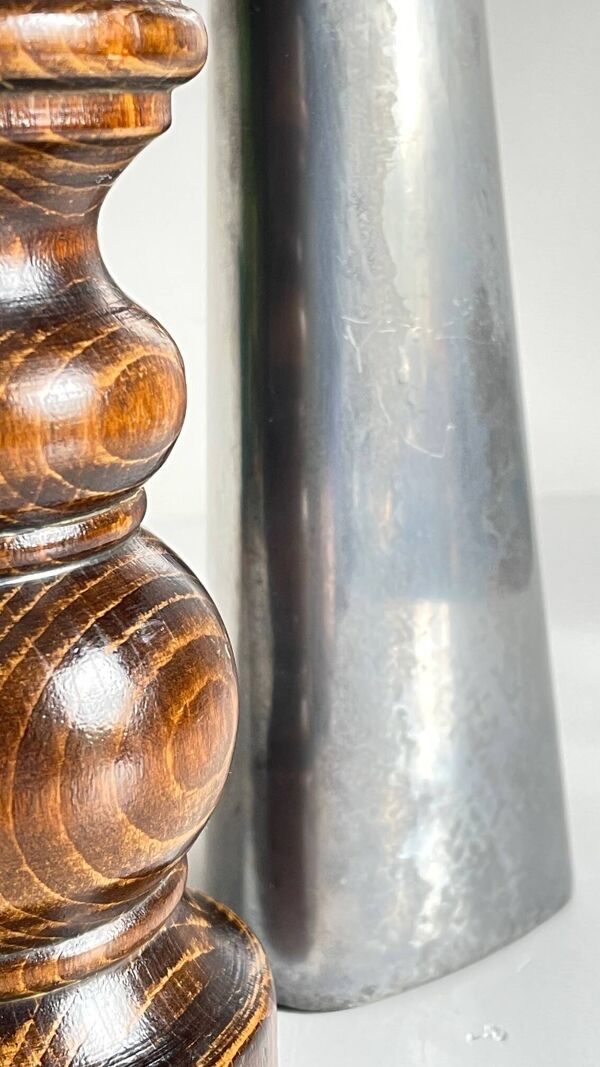 Bougeoirs bois et métal ikea vintage