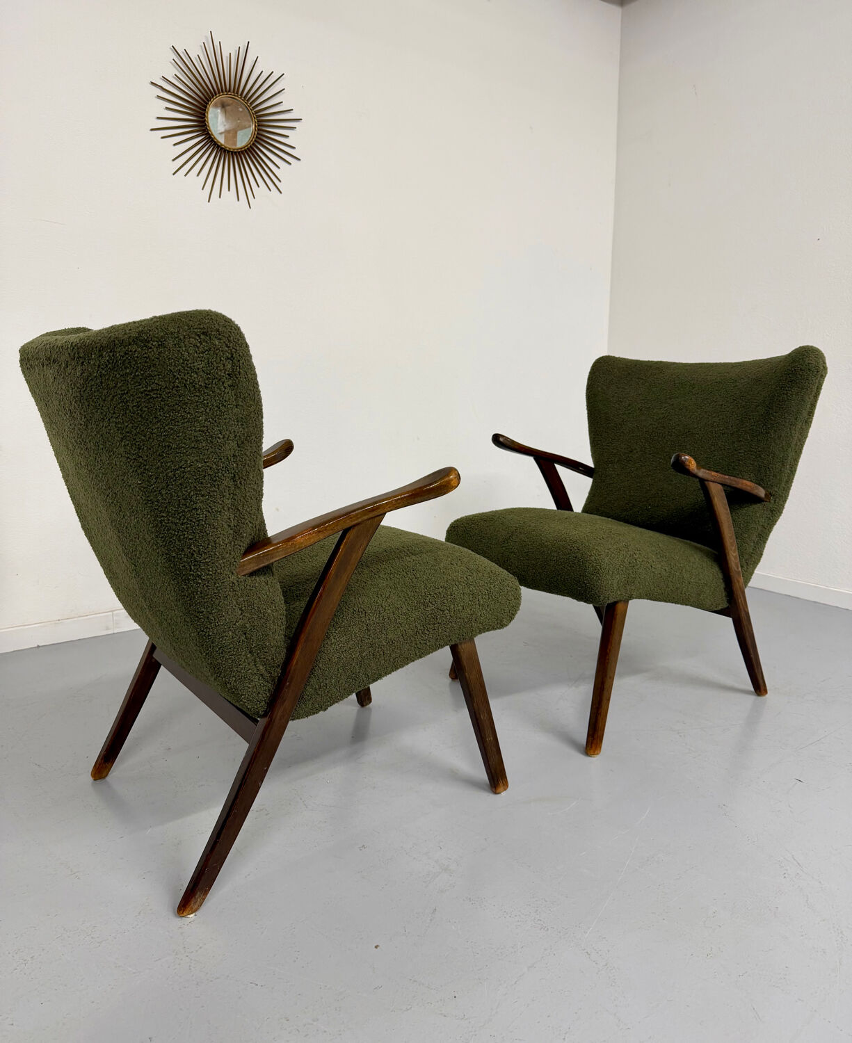 Set of 2 wing chairs in Scandinavian design from the 1960s.