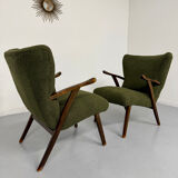 Set of 2 wing chairs in Scandinavian design from the 1960s.