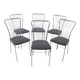 Set of Six Italian Chrome and Bouclé Dining Chairs, 1970s