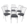 Set of Six Italian Chrome and Bouclé Dining Chairs, 1970s
