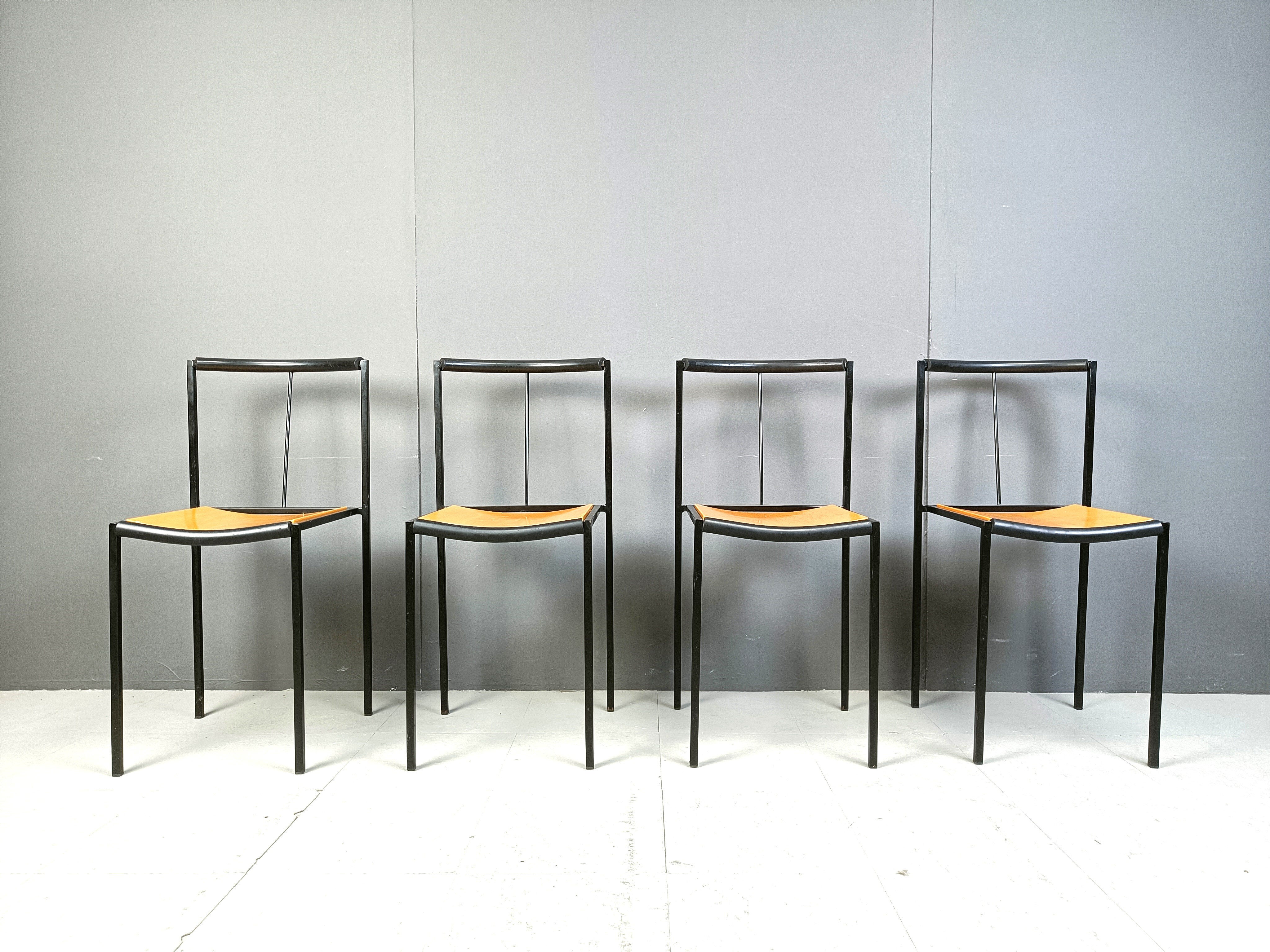 4 chairs by Zeus Noto Maurizio Peregalli Millepunte, 1985