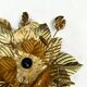 Vintage gold leaf metal flower wall light Florentine wall sconce