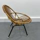 Chaise en Rotin et Métal de Rohé Noordwolde, Pays-Bas, 1950s