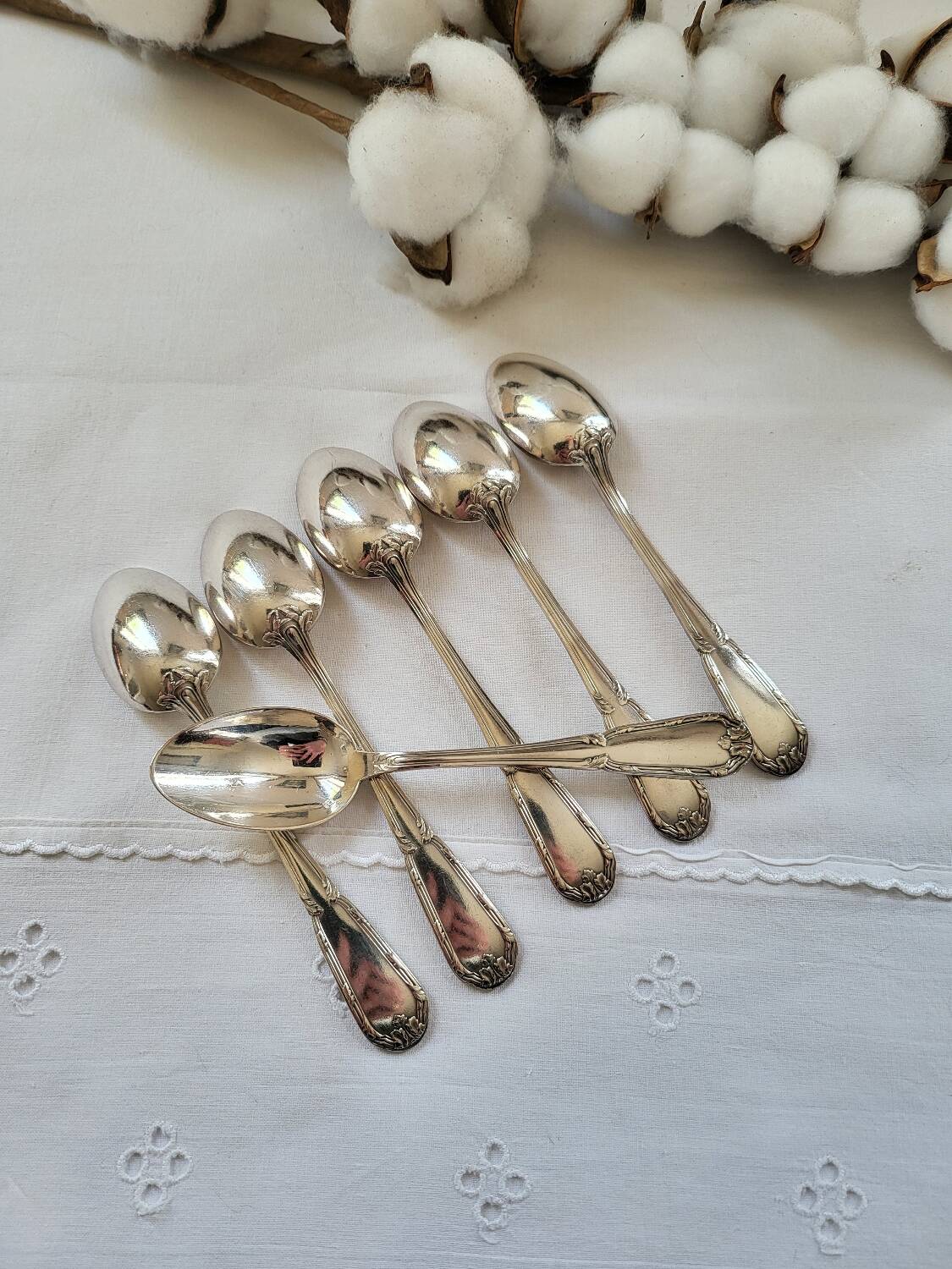 6 small silver-plated Boulenger spoons