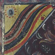 Antique Rustic Farmhouse Folk Art Painted Bridal Cabinet 1842
