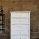 Chiffonnier vintage en osier blanc