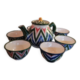 Teapot and six bowls