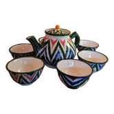 Teapot and six bowls
