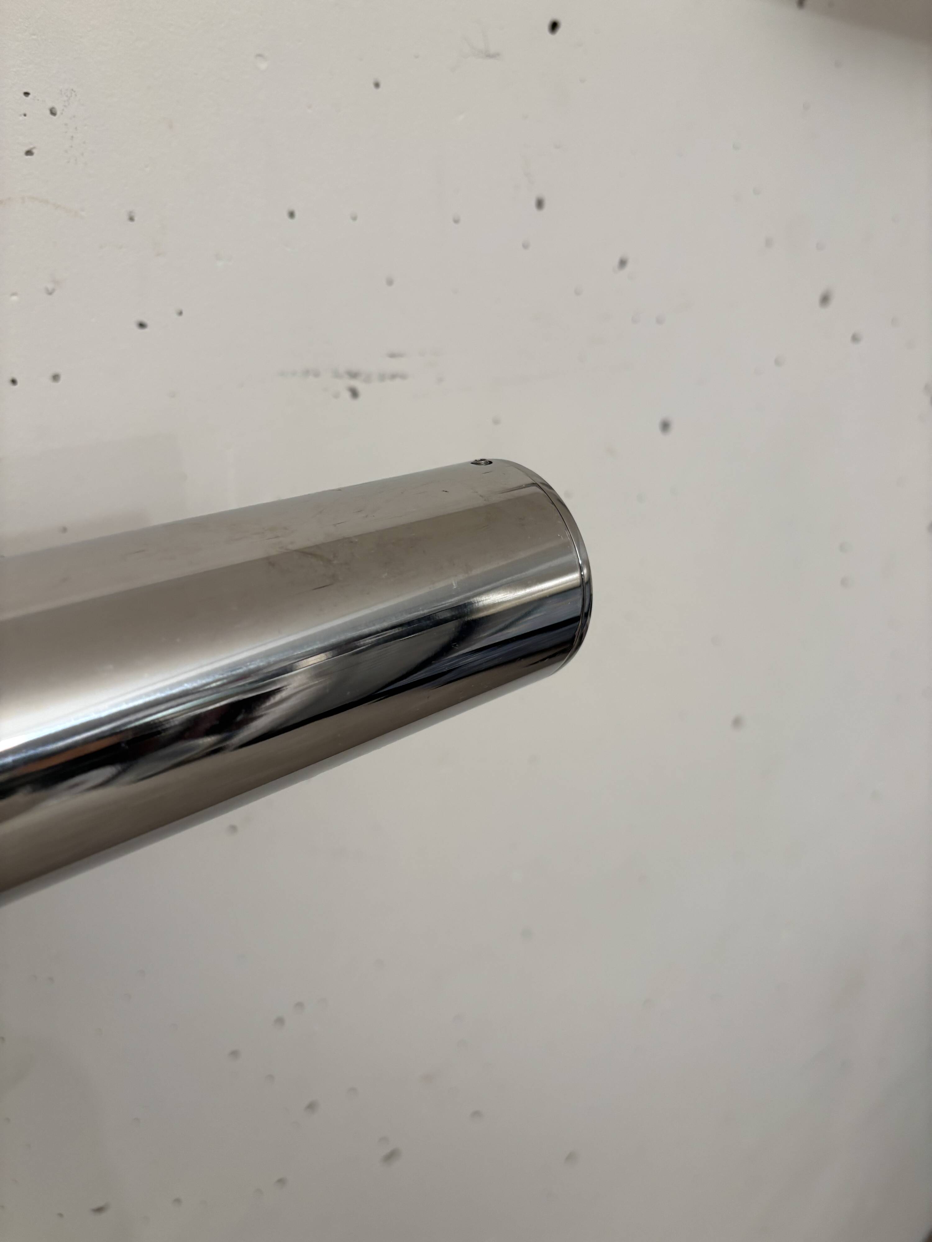 Pair of stainless steel wall lights 1980