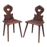 Pair of antique solid oak chairs