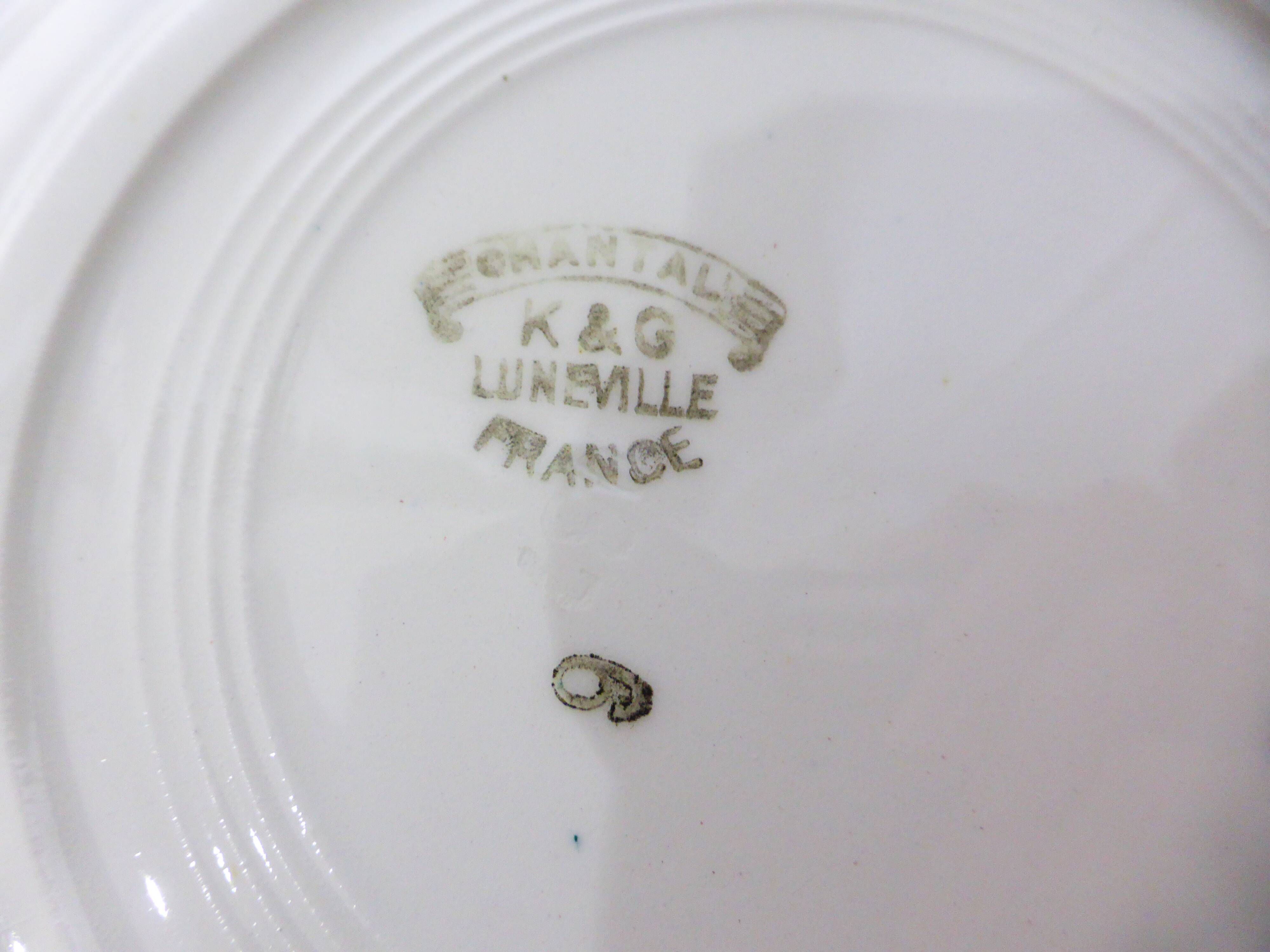 6 vintage K&G Luneville soup plates, Chantal model 221004