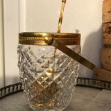 Glass and gilded metal ice bucket