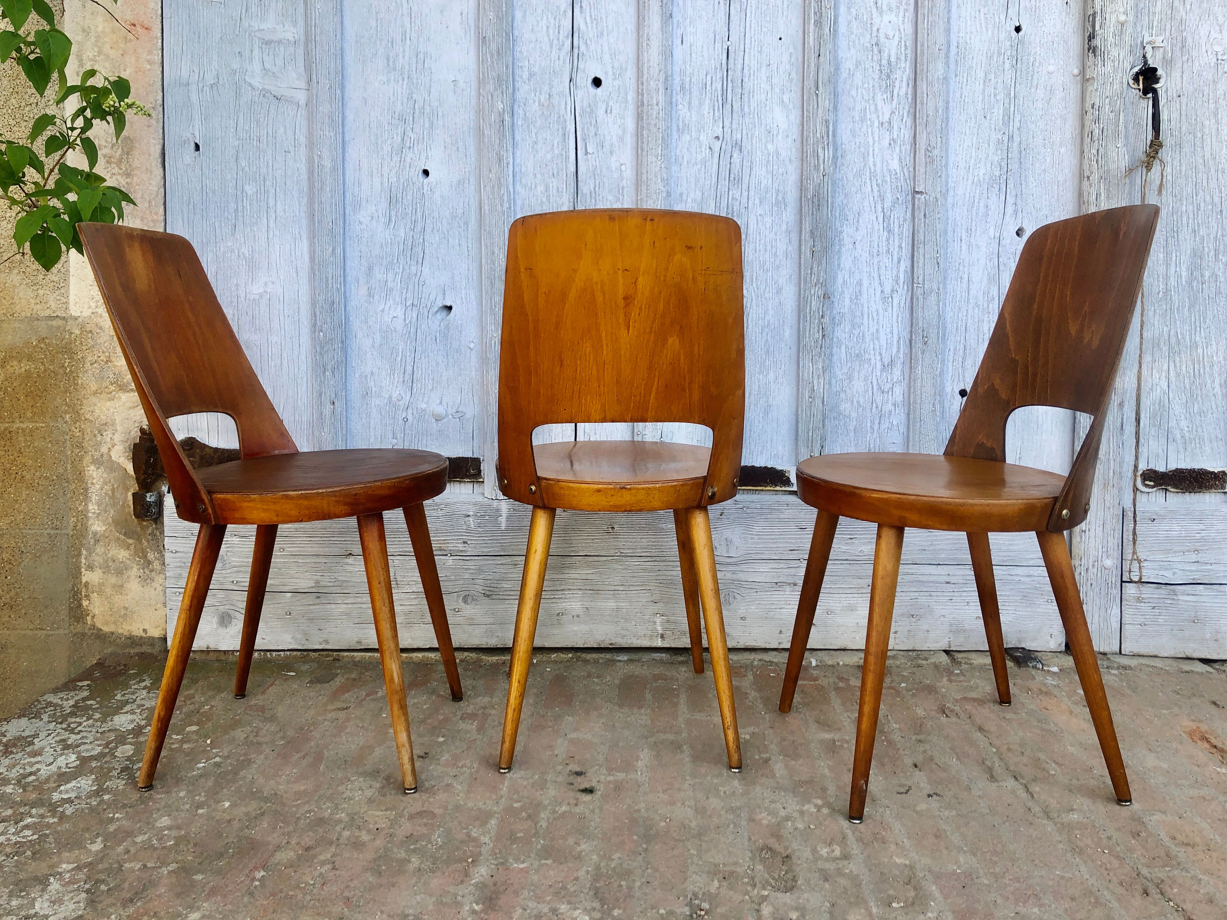 Set de 3 chaises bistrot Baumann Mondor