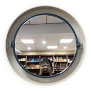 Vintage round luminous and pivoting spage age mirror by Allibert, circa 1970