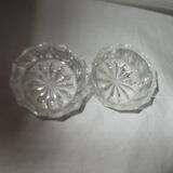 Salière and pepper in chiseled glass