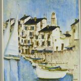 Huile sur toile le port de St-Tropez signé Georges damin