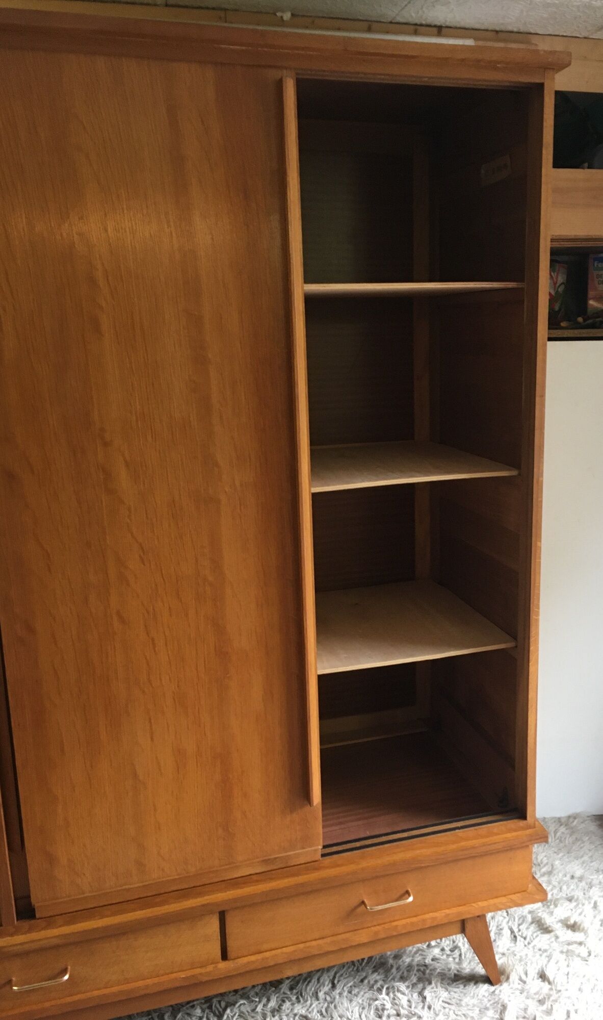 Compas feet and sliding doors cabinet - 1950s